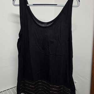 J. Crew Black Tank Top with Sheer Detail
